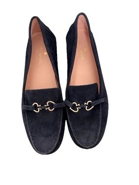 Kate Spade New York Navy Suede Bernice Horsebit Loafers 8.5